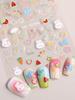 Pure Lace And Lace Nail Stickers 5d Embossed Sweet And Cool Cartoon Nail Stickers With Multiple Styles And Colors As Decorations