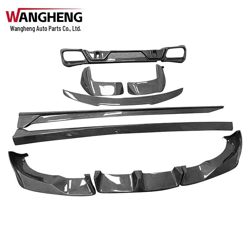 BMW X5 G05 Carbon Fiber Diffuser Kit: Front & Rear with Center Wing, Top Wing, Spoiler, and Rear Wing.