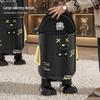 Home & Living Cartoon Bear Flip-Top Trash Can: High-End Plastic Waste Bin