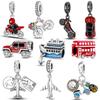 Мідні Підвіски-Брелоки для Подорожей Намистини Цирконій Мотоцикл Вантажівка Автомобіль Літак Підвіска Підходить для Браслета Pandora Намиста DIY Прикраси