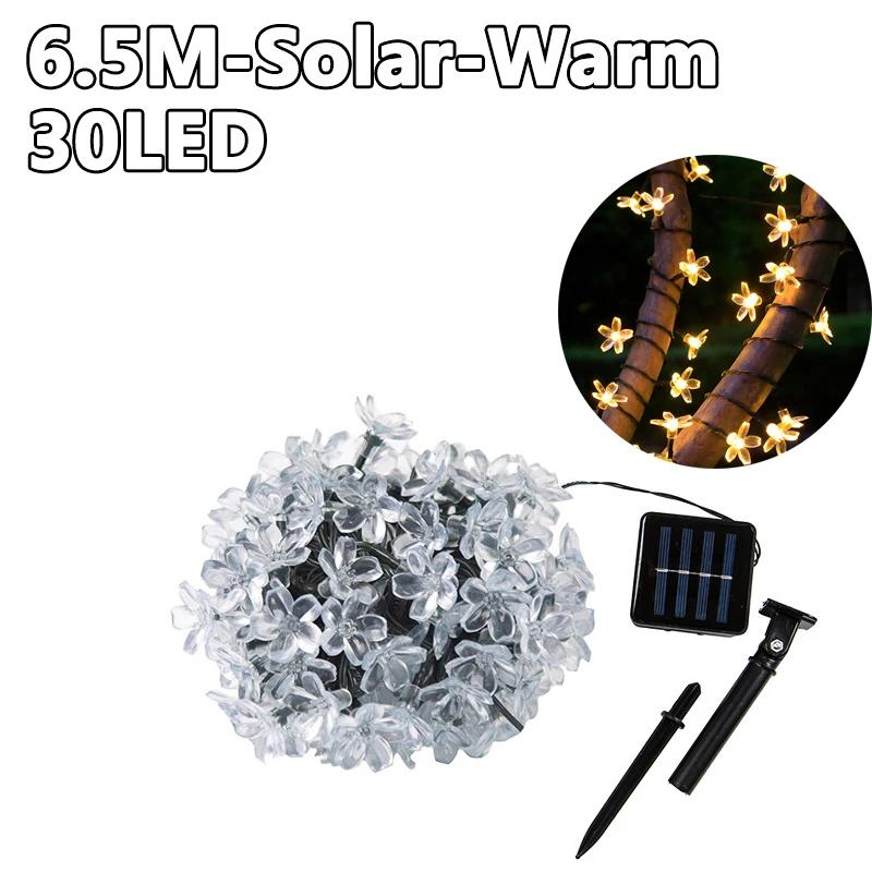 10M/7M Solar String Christmas Lights Outdoor 100/50/20LED 8Mode Waterproof Flower Garden Blossom Lighting Party Home Decoration