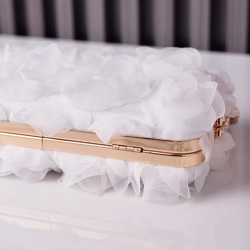 Flower Designer Clutch Bag Diamond Chain Phone Cross Bag Crystals Bling Elegant Party Handbags Luxury Top Quality Clutch Purses