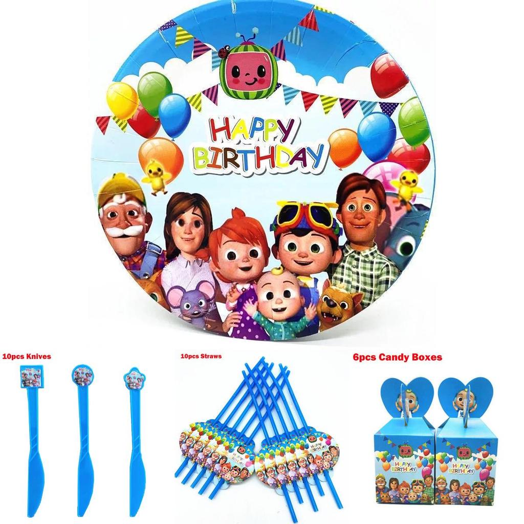 Vibrant Family Birthday Party Supplies Set With Cheerful Plates And Decor Elements