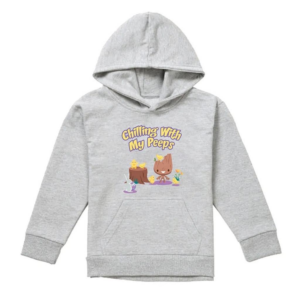 Guardians Of The Galaxy Childrens/Kids Chilling With My Peeps Groot Pull Over Hoodie
