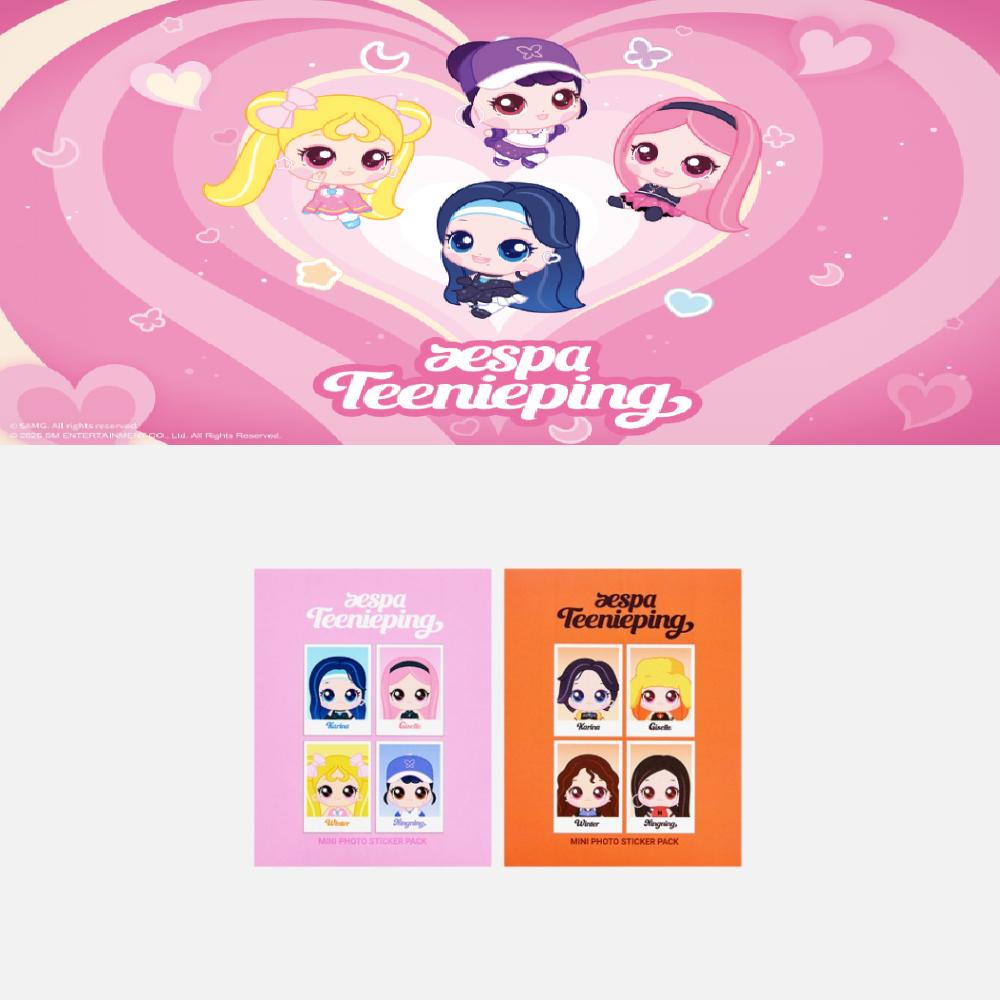 

Предзаказ Мини-набор фотостикеров Teenieping X aespa Cutie ver.