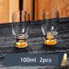2/4/6pcs Crystal Liquor Glasses Set 100ml Vodka Shot Glass Wine Glasses Golden Whiskey Glass Spirits Sake Soju Brandy Tea Cup