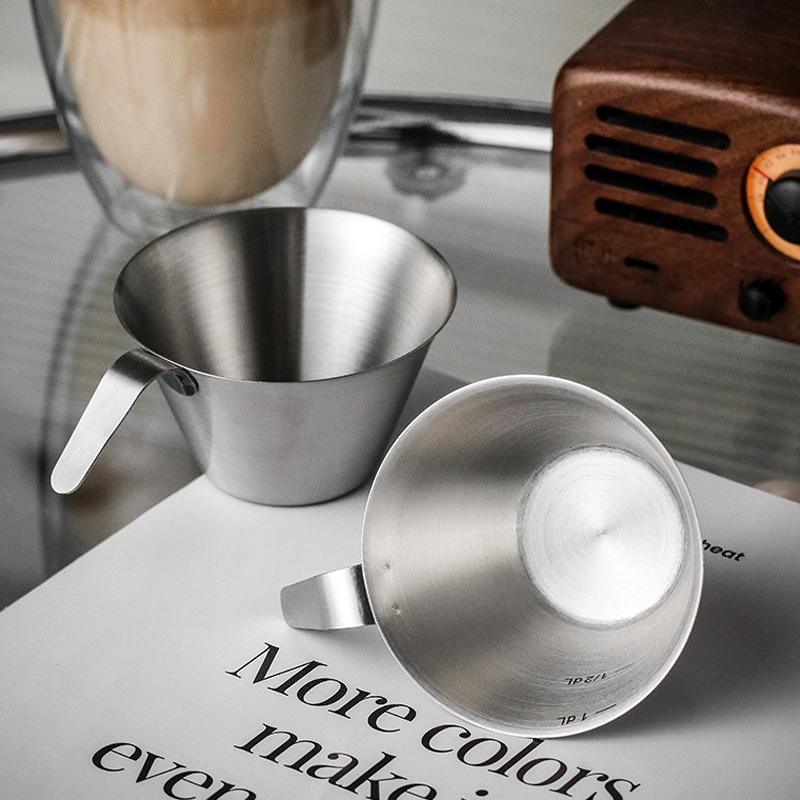 100ml Stainless Steel Measuring Cup  Espresso s Small Coffee Milk Pitcher Jug Barista  Shot  Measure Kitchen Tools