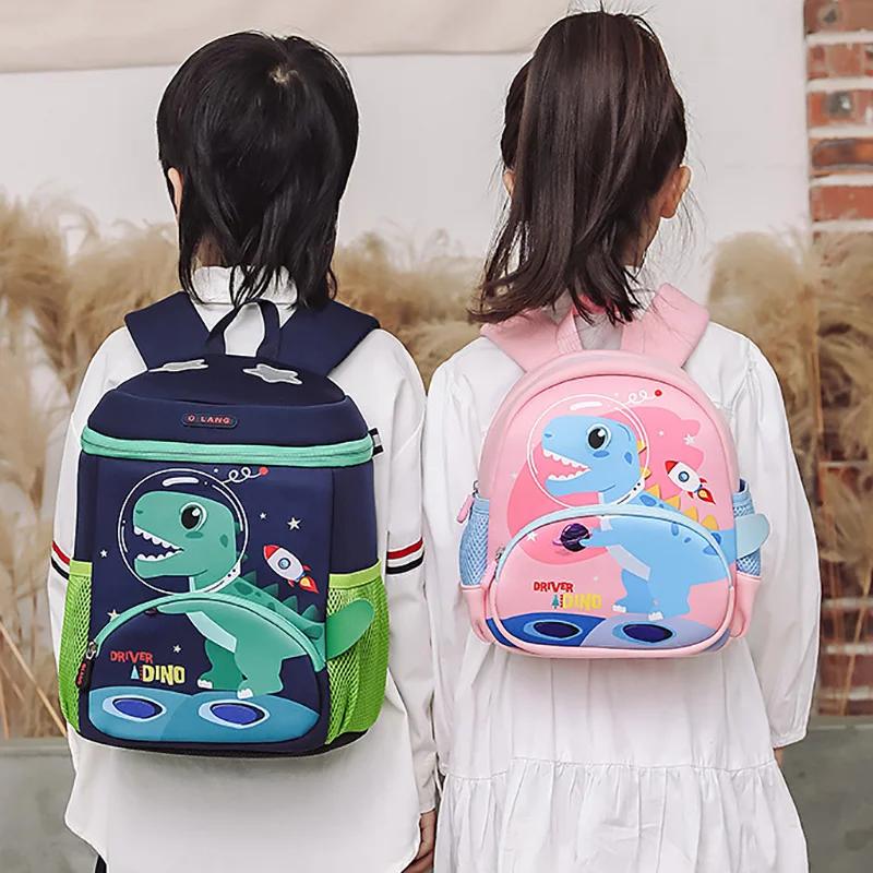 Green Dinosaur School Bags for boys Light Weight Ridge Protection Kindergarten Backpack Primary Student Schoolbag Children's Bag
