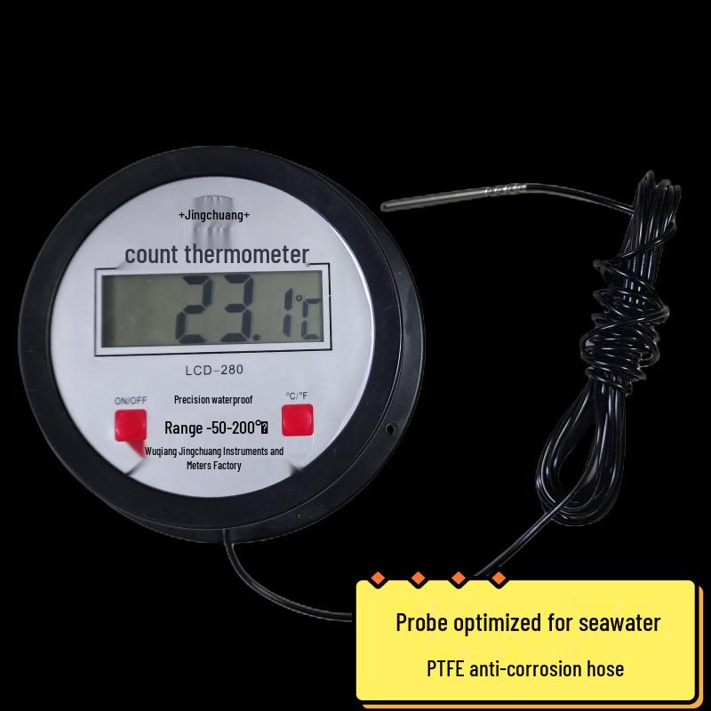 Four-Layer Waterproof Digital Display Thermometer for Water, Greenhouse, Aquaculture, and Cold Storage.