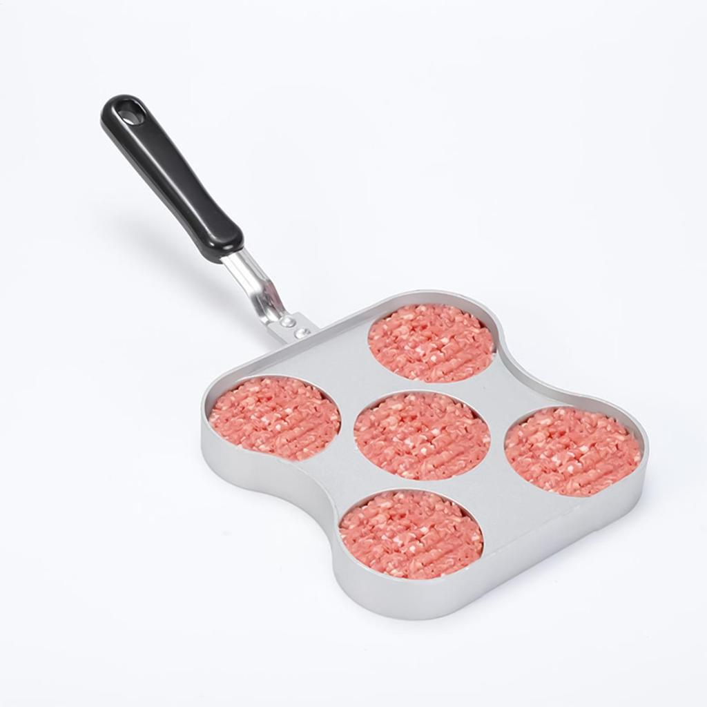 Patty Press Heavy-Duty Non Stick Flat Bottom Hamburger Smasher 5-Grid Griddle Accessories Bacon Burger Smasher for Kitchen