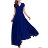 נשים בגדי נשים שרוולים קצרים סקסי מועדון Boho שמלת חוף ליידי קיץ מסיבת צוואר V עמוק עמוק שמלת מקסי נשים