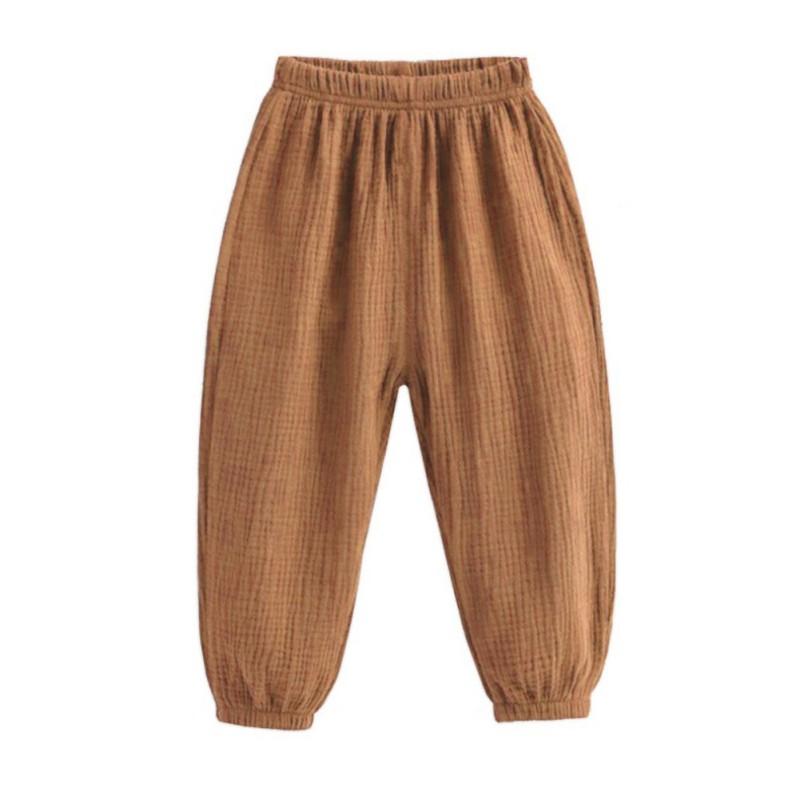 Kids Pants Cotton Linen Soft Trousers Casual Long Pants for Boys and Girls