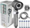 Ion Drops Shower Head with 60 Inch Hose and Shower Holder, High Pressure Shower Head with Water Filter for Hard Water