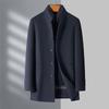 Men's Coat Double-sided Wool Remover White Duck Down Liner Mink Stand Collar Mid-length Wool Business Jacket