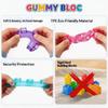 40pcs Crystal Soft Gummy Jelly Building Blocks Set for Kids Stretchy Squishy Toy Transparent Creative Tabletop Games Collectible