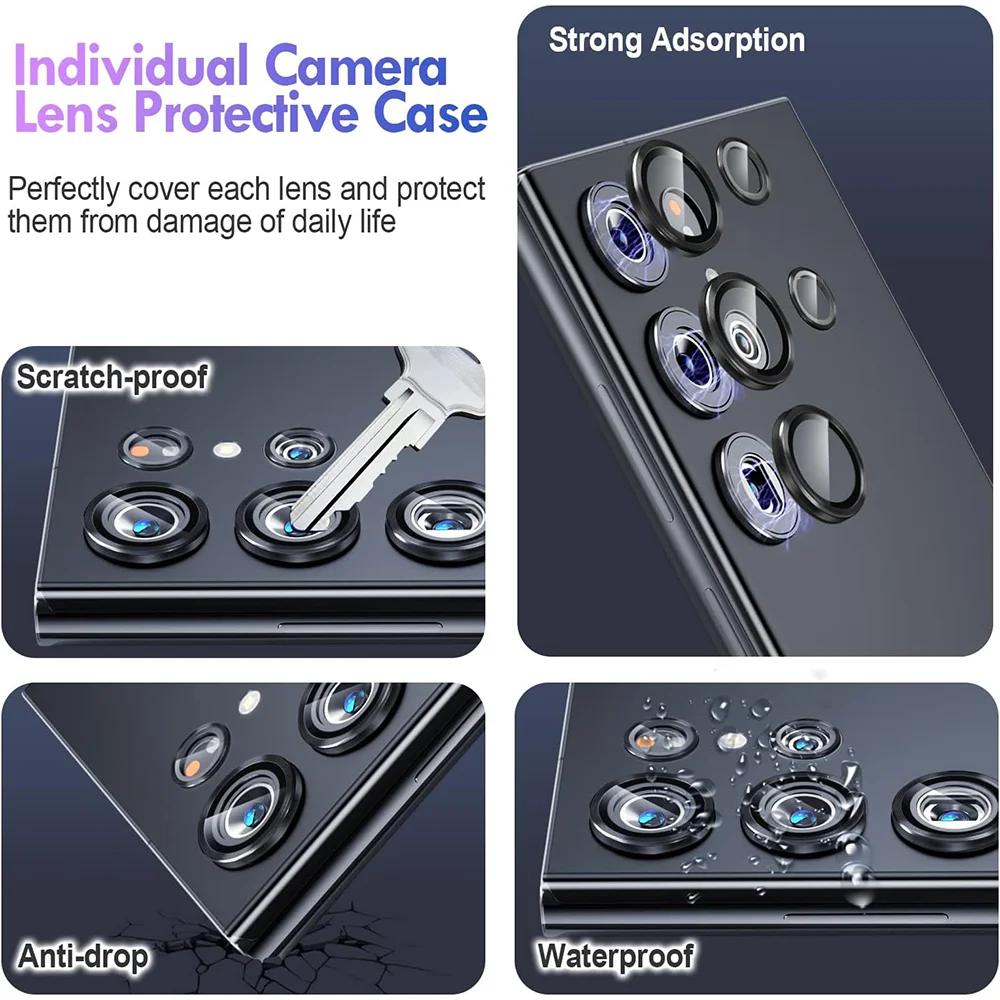 Camera Metal Lens Ring Glass Case For Samsung Galaxy S26 Ultra S25U S24 S23 Plus S22 Camera Lens Screen Protector Lens Cover