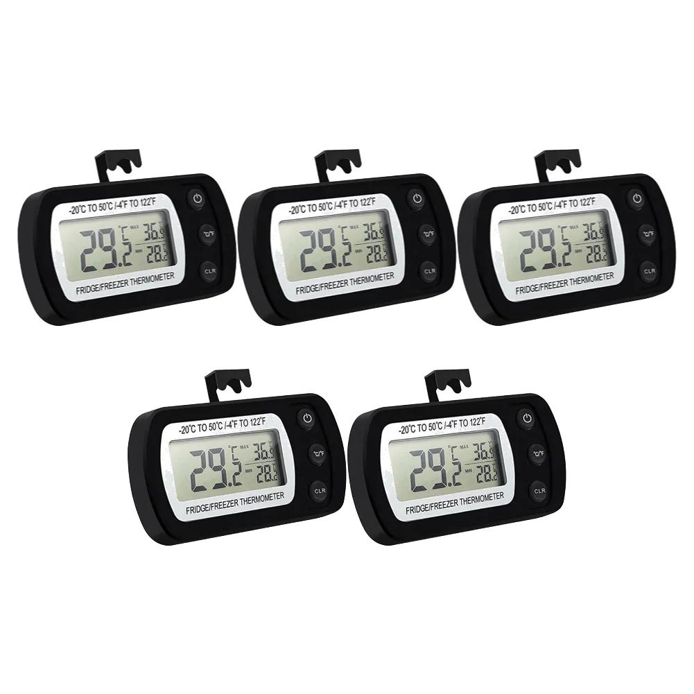 Digitales Kühlschrankthermometer Großes LCD Wasserdicht Kühlschrank Gefrierschrank Thermometer Magnetische Rückseite & Haken für Küche Haushalt Restaurant