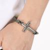 Bracciale a Croce per Uomini Adolescenti Catena a Maglie in Acciaio Inossidabile Braccialetto Larghezza 6MM Cristiano Religioso Gesù Confermazione Gioielli Regali