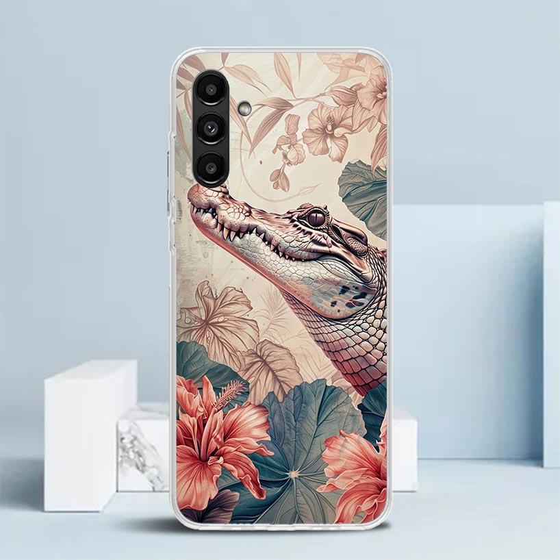 Crocodile Animal Phone Case For Samsung Galaxy A17 A37 A57 A16 A15 A14 A13 A56 A55 A54 A53 A36 A35 A34 A33 A26 A25 A24 A23 Galax