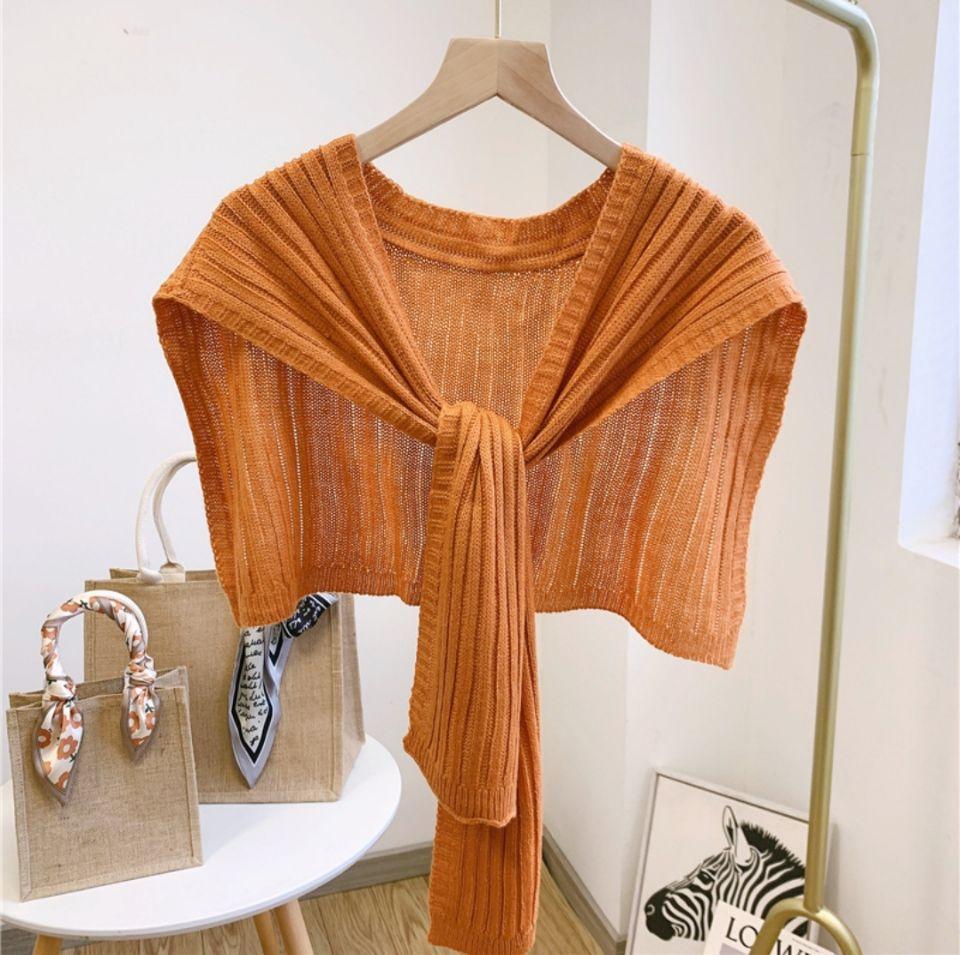 Shawl White Fake Collar Women Detachable Collars Warm Stripe Shoulder Wrap Knit False Collar Scarf Neckline Neckband Faux Col