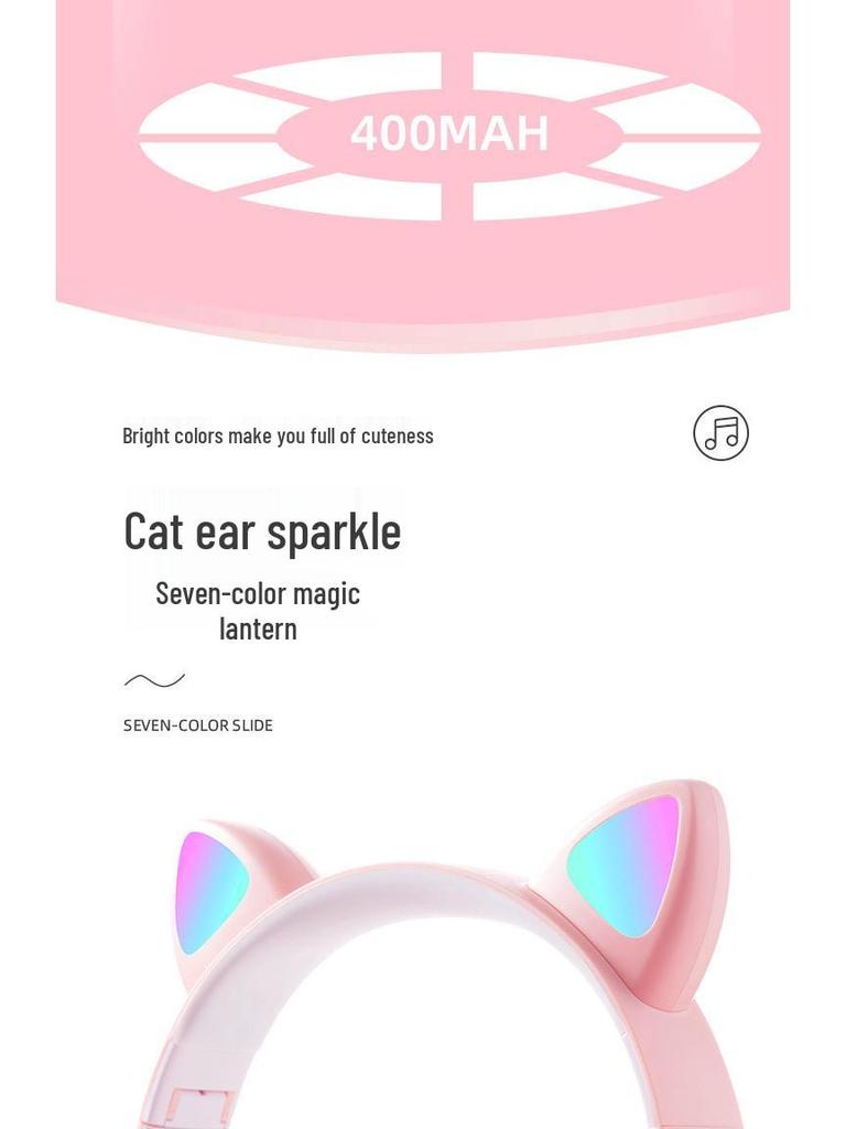 Cat Ear Luminous Wireless Bluetooth Headset B39A