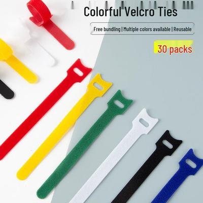Colorful Hook & Loop Cable Ties for Organizing and Managing Computer Cables, Storage Buckles, and Binding Wraps
