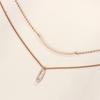 Double-layer Stacked Personality Temperament Geometric Pendant Smile Necklace Women's High-end Necklace