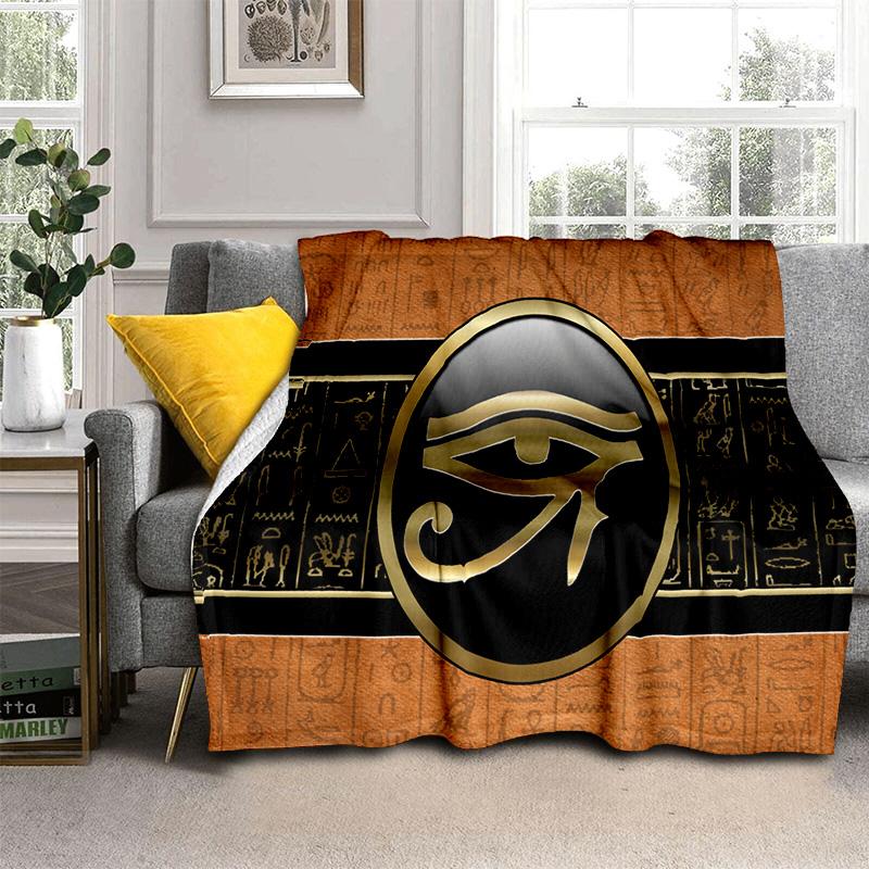 3D Egyptian Pharaoh Hieroglyphics Symbol Blanket,Soft Throw Blanket for Home Bedroom Bed Sofa Picnic Travel Office Cover Blanket