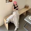High-waisted A-line Long Skirt, White Skirt, Summer Lace Versatile Gentle Style Cake Umbrella Skirt