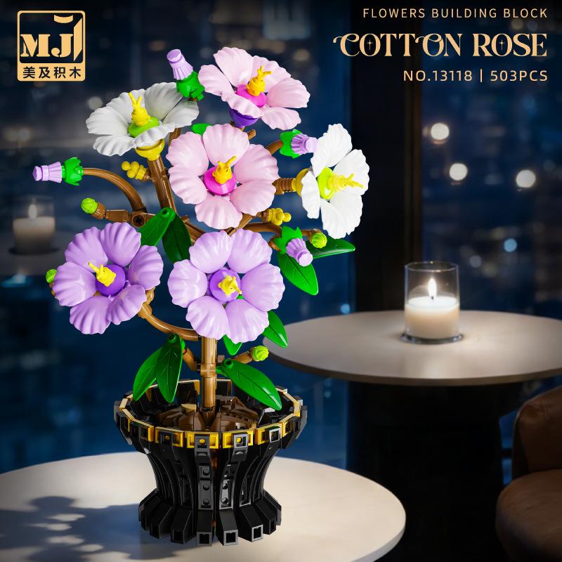Moc Preserved Flowers Building Blocks City Home Decoration Bird Of Paradise Chrysanthemum Plum Blossom Bricks Toys Kids Diy Gift