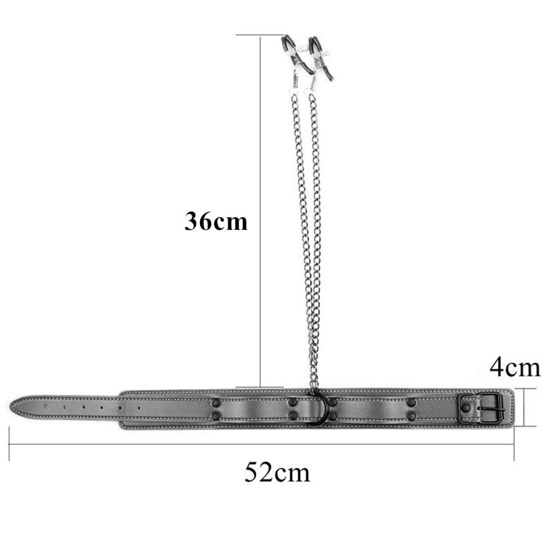 Slave Collar Nipple Clamps Chains Kink Fetish Restraints Nipple & Clitoral Toys