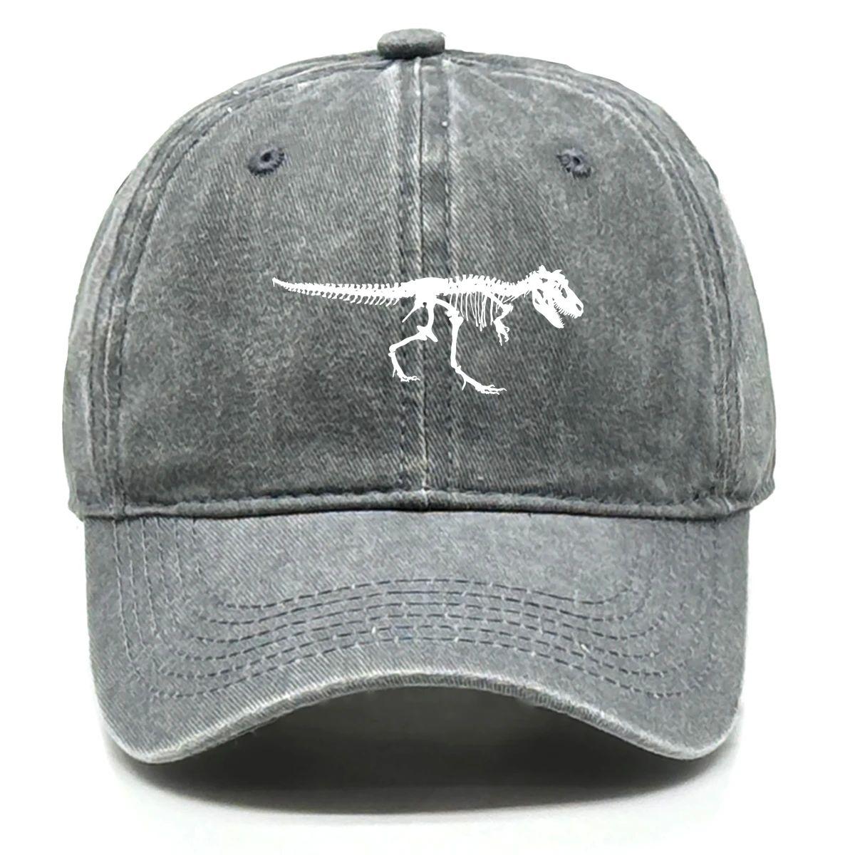 

Skeleton Dinosaur Print Baseball Cap Adjustable Snapback Sun Cap Animal Sports Hat Retro Protective Hat for Men Women Adjustable