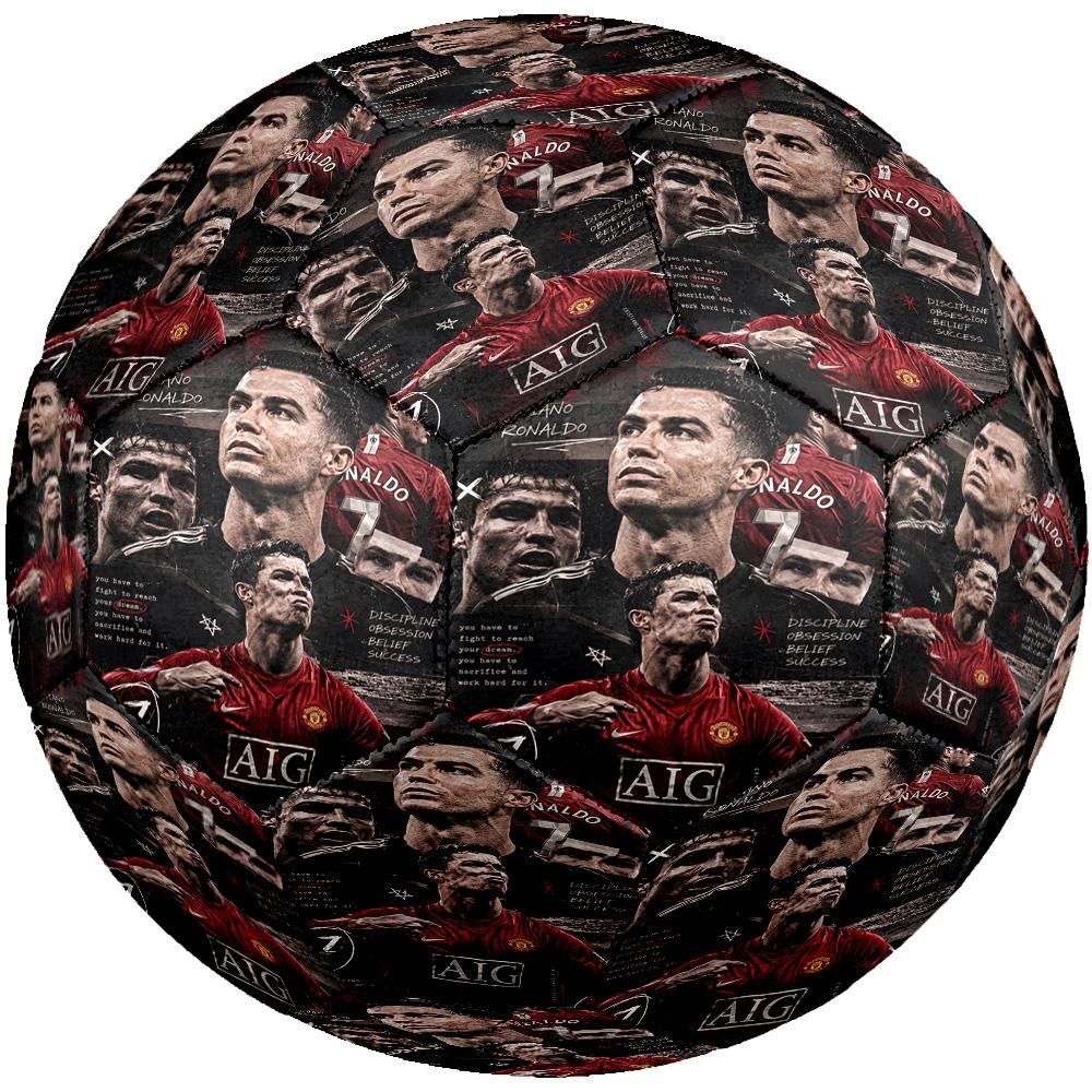 Pallone da Calcio Ronaldo Cr7 Football Legend Taglia 5 Cucito a Macchina per Allenamento e Partite Indoor/Outdoor Regalo Unico per gli Amanti del Calcio