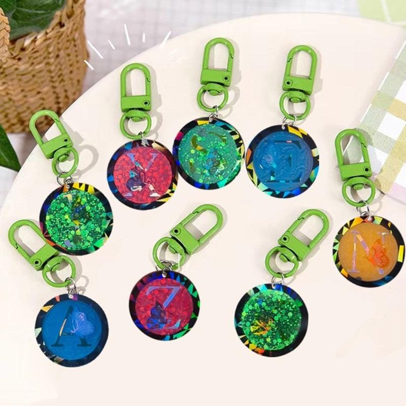 Keychain Silicone Resin Mold Holographic Butterfly Alphabets Silicone Molds Decors