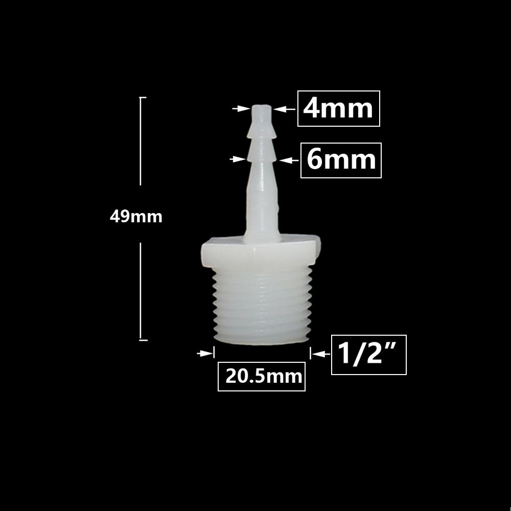 

1/2 Inch Thread To Barb 4/6/8/10/12/14/16/18/20mm Plastic Hose Connector Fittings Drip Irrigation System Pipe Coupler 1/2