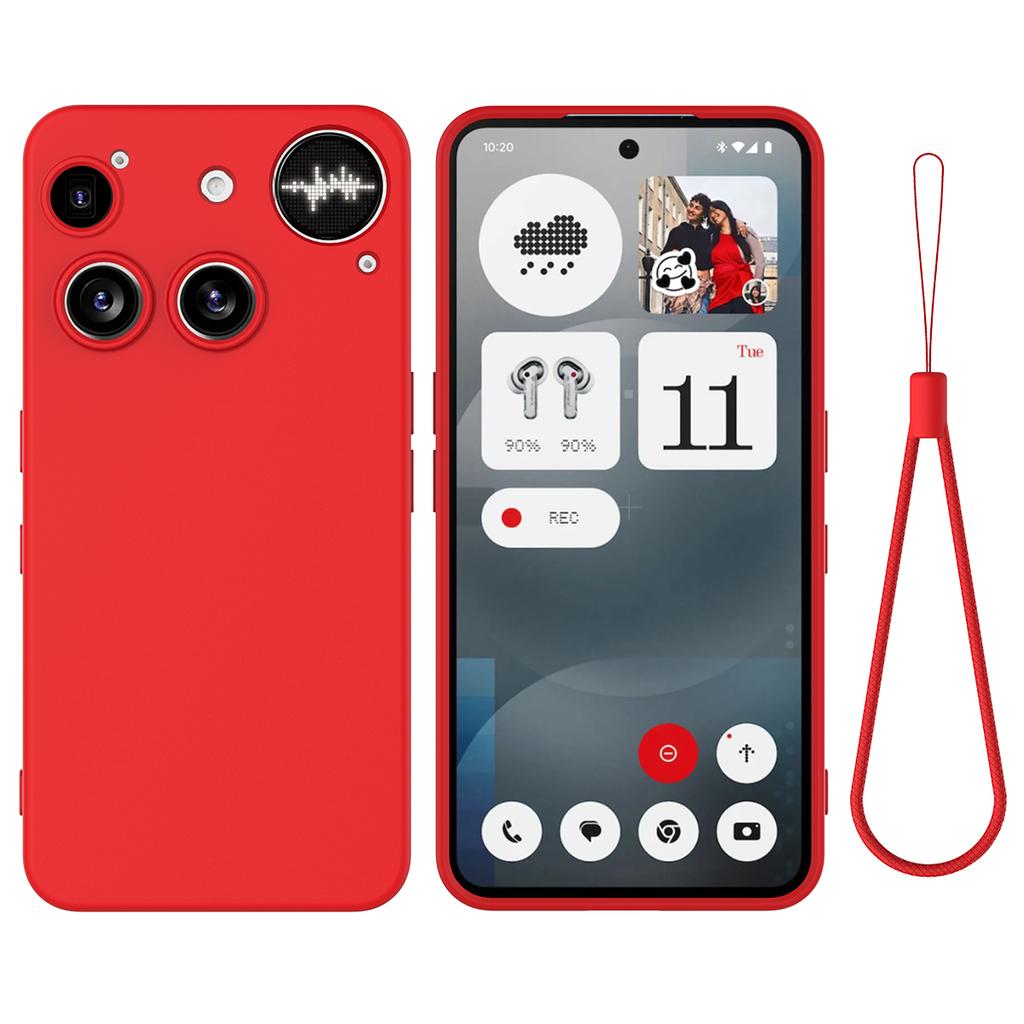 Luxury Liquid Silicone Case for Nothing Phone 3 Matte Shockproof Soft Bumper Lanyard Cover Funda for Nothing Phone3 A024