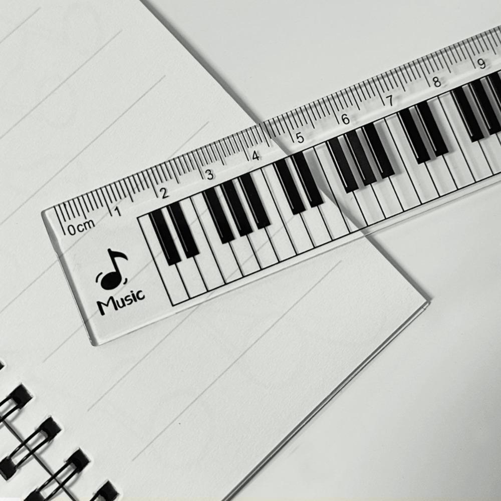 2pcs Creative Piano Keyboard Rulers Centimeter Scale 15cm Transparent Ruler Student Back To School Stationery