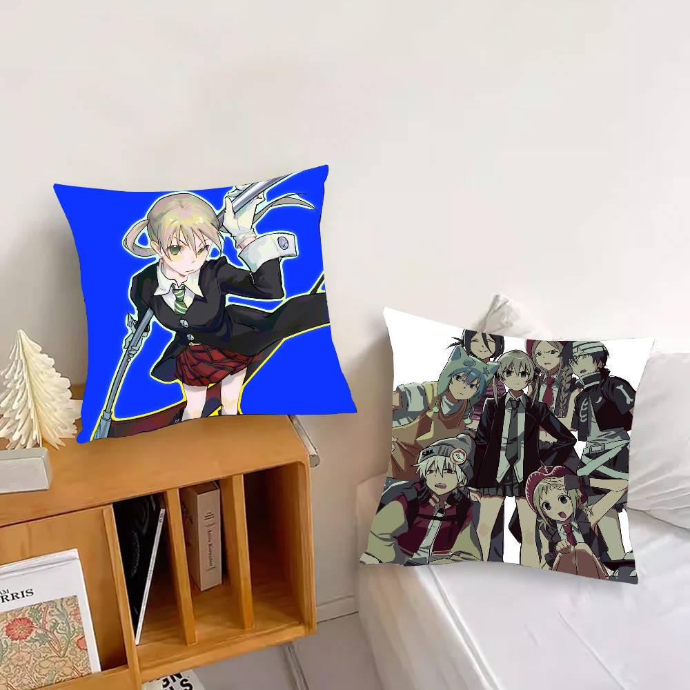 S-Soul E-Eater Animation Pillow Case Fashion Square Pillowcase Bedroom Sofa Room Ins Decoration Leisure