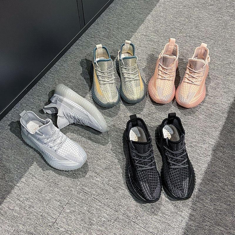 Men's new men's shoes breathable fly-woven sports shoes men's trend student couple versatile casual shoes women