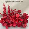 Red Chinese Engagement Wedding Floor Arrangement - Aisle and Stage Silk Flower Decoration