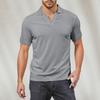 Men's V-neck Short-sleeved Top Textured Collar Golf T-shirt