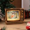 Christmas Decorations TV Music Box Ornaments with Falling Snow, Glowing Water-filled Ornaments, Christmas Gifts