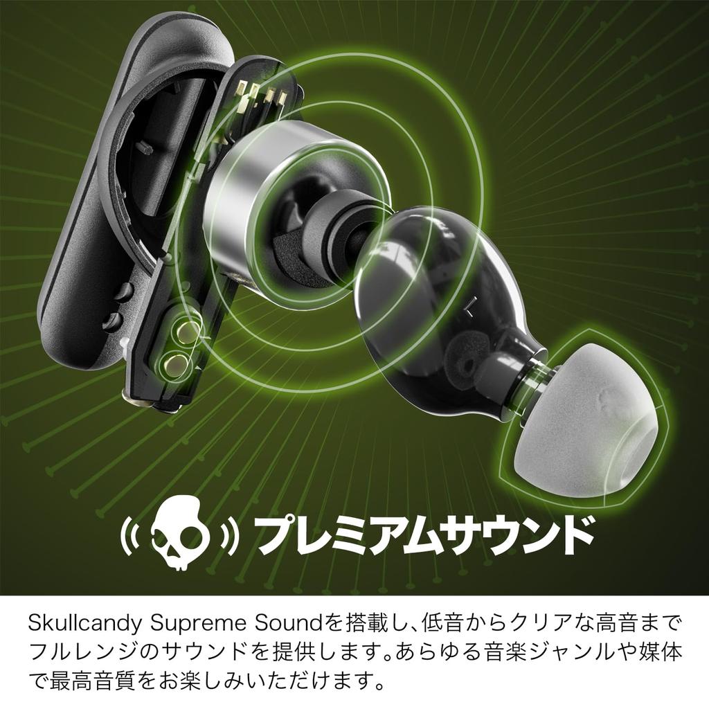 Official Skullcandy Store Buds Wireless Bluetooth with Deep Up to 20 Hours of IPX4 Includes Original Sticker Smokin' Earbuds, 5.2 Mic, Bass, Playtime,