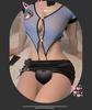 Policewoman Cosplay Lingerie: Sexy V-Neck One-Piece with Hollow Straps and Hip Skirt.