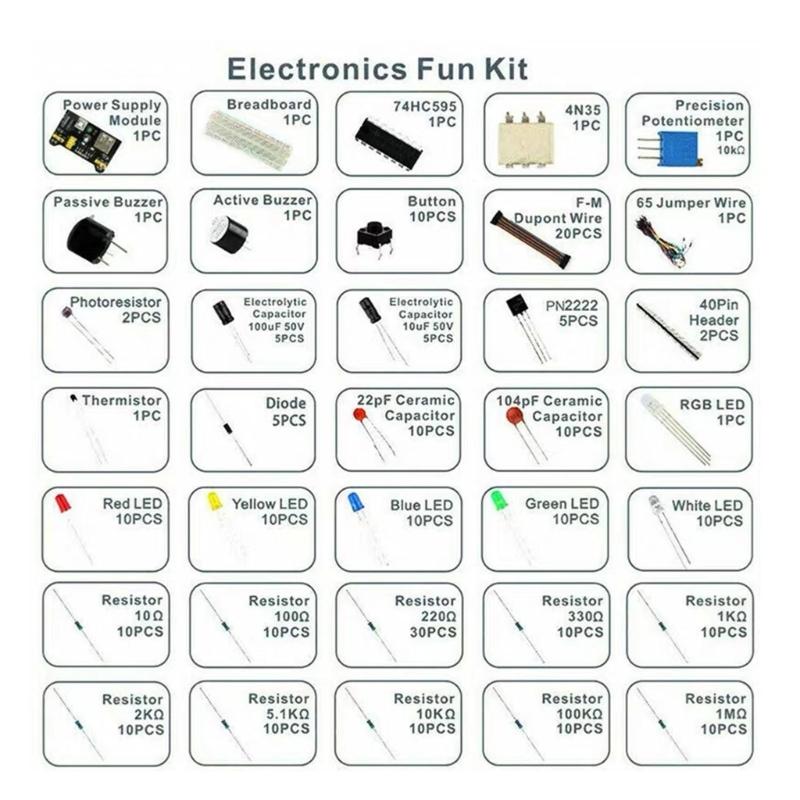 Starters Set Electronics Set for R3 Beginner Featuring Multiple Sensors Module Ideal for Quick Electronics Mastery