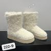2025 Autumn and Winter New Round-headed Mink Hairy Medium Tube Warm Velvet Snow Boots Fashionable Platform Short Boots