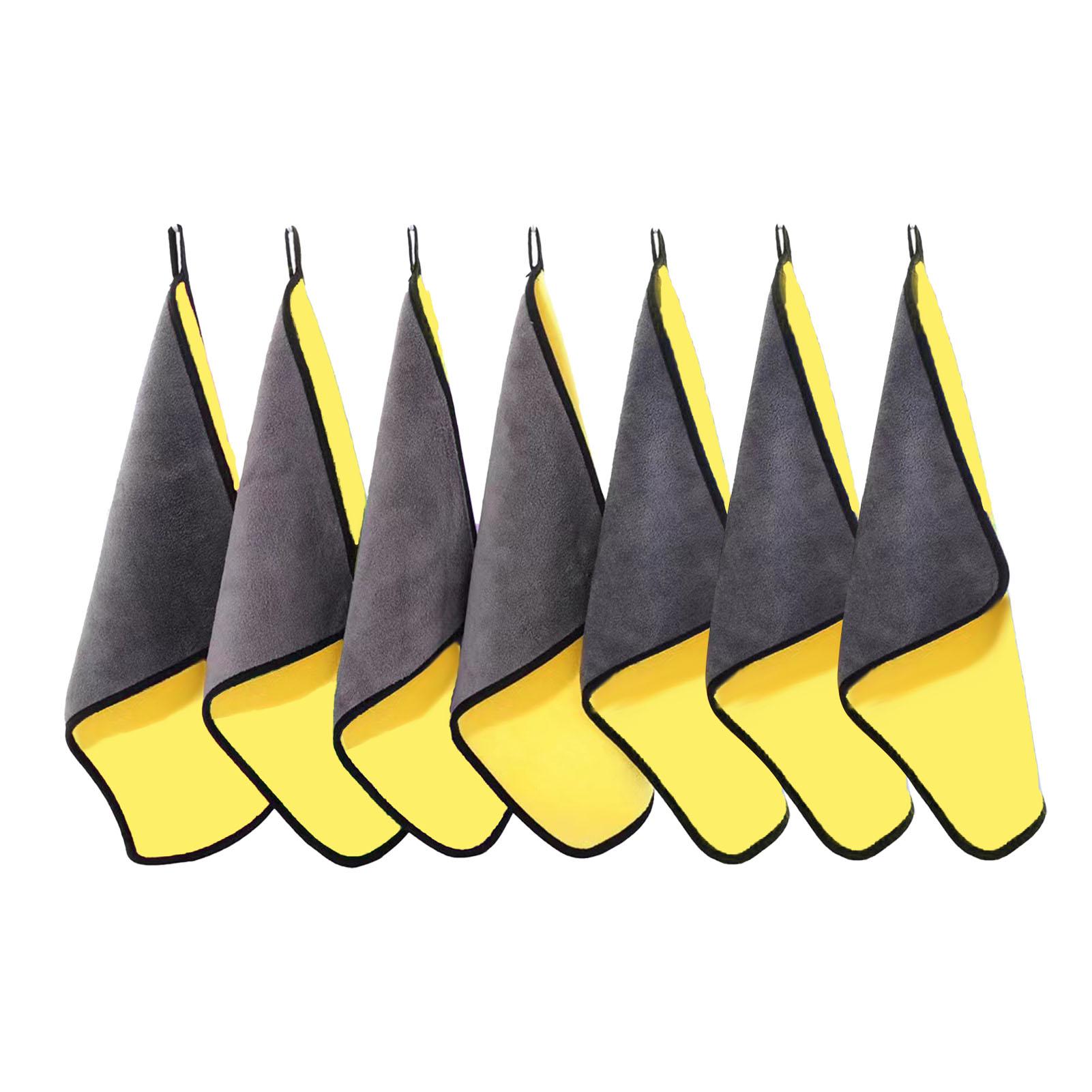 

7 шт. Рушник для миття автомобіля 30x40 см Двосторонній Надпоглинаючий Стійкий до подряпин Для чищення вікон Сушіння Ганчірки