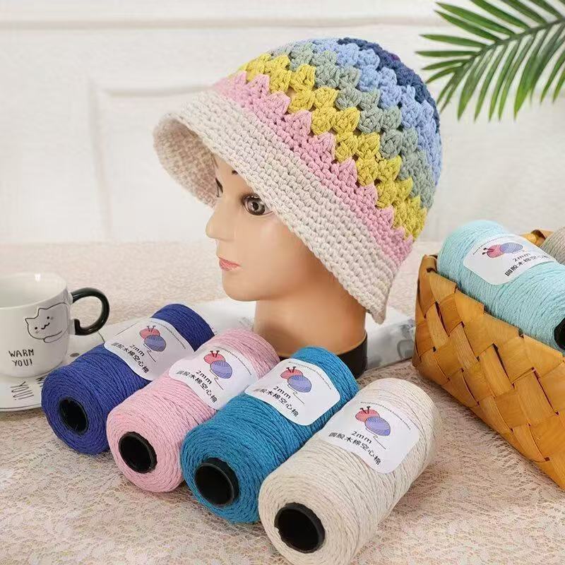 150g/150m 2mm Round Strand Hollow Yarn,European Hook Bag Core Diy Thread,Many Colors,Hand-knitted Crochet Matching Crocheting