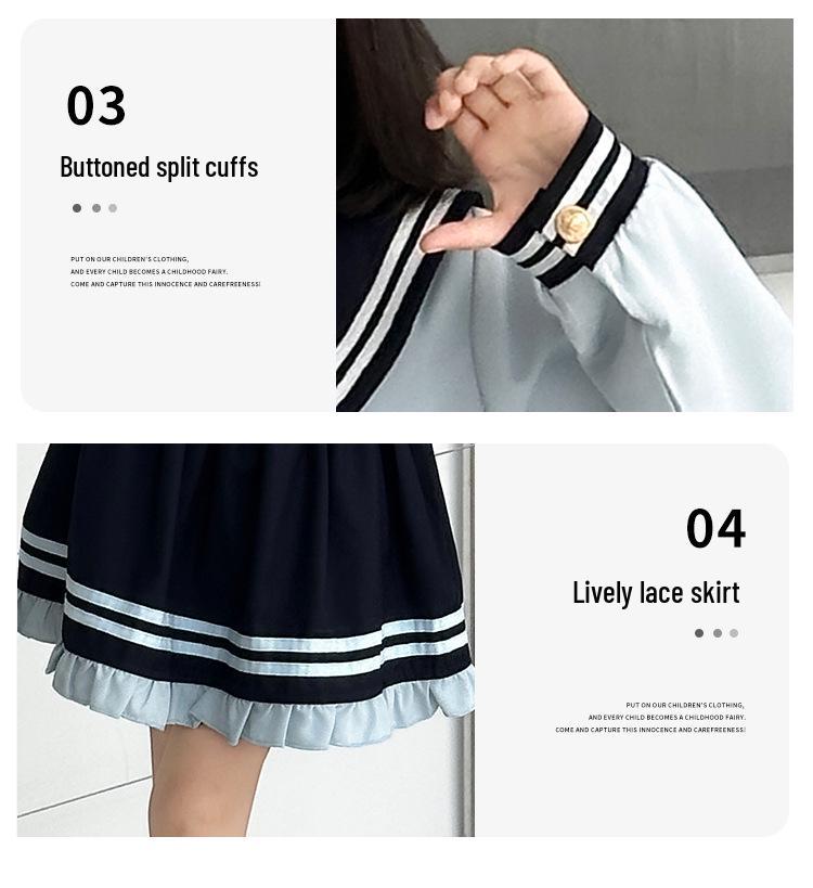 Girls' College Style JK Suit - Spring/Autumn 2025 Back-to-School Two-Piece Set (Shirt & Skirt)