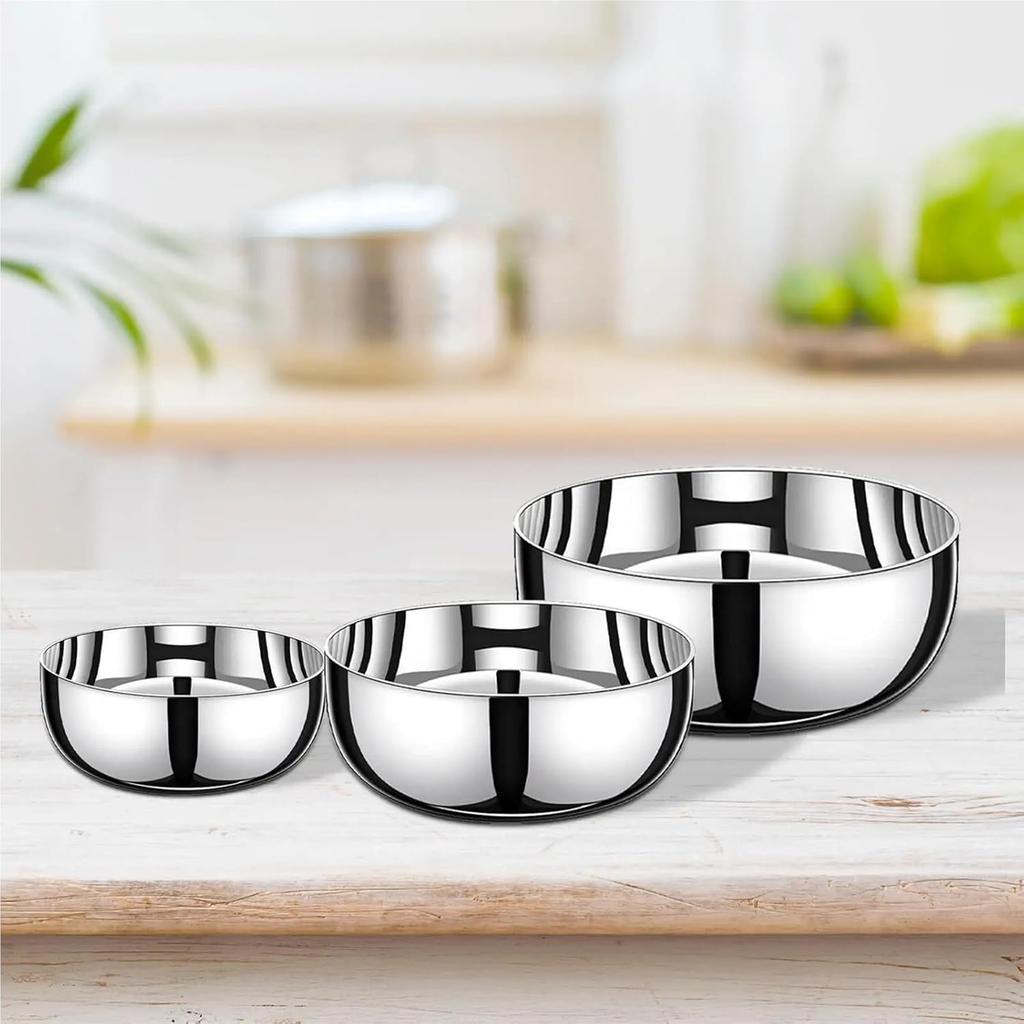 Stainless Steel Basin Large Mixing Bowl Round for Cooking Cakes Home Kitchen(28CM)